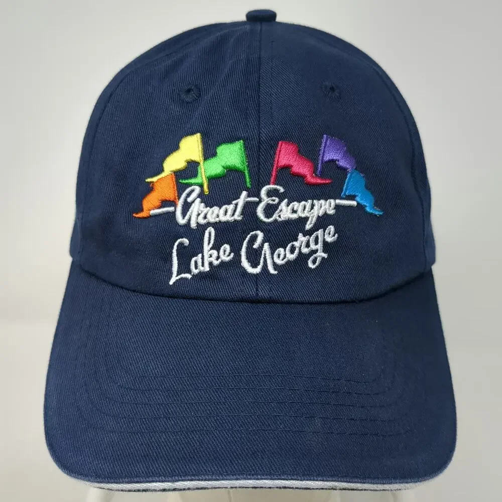 Six Flags Baseball Cap Blue One Size Great Escape Lake George Embroidered Hat